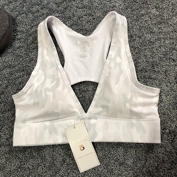 white camo sports bra